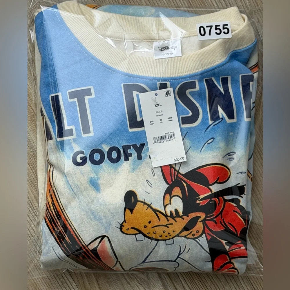 Walt Disney Men's Goofy Fleece Crewneck Sweatshirt, XXL - Beige - Picture 8 of 8